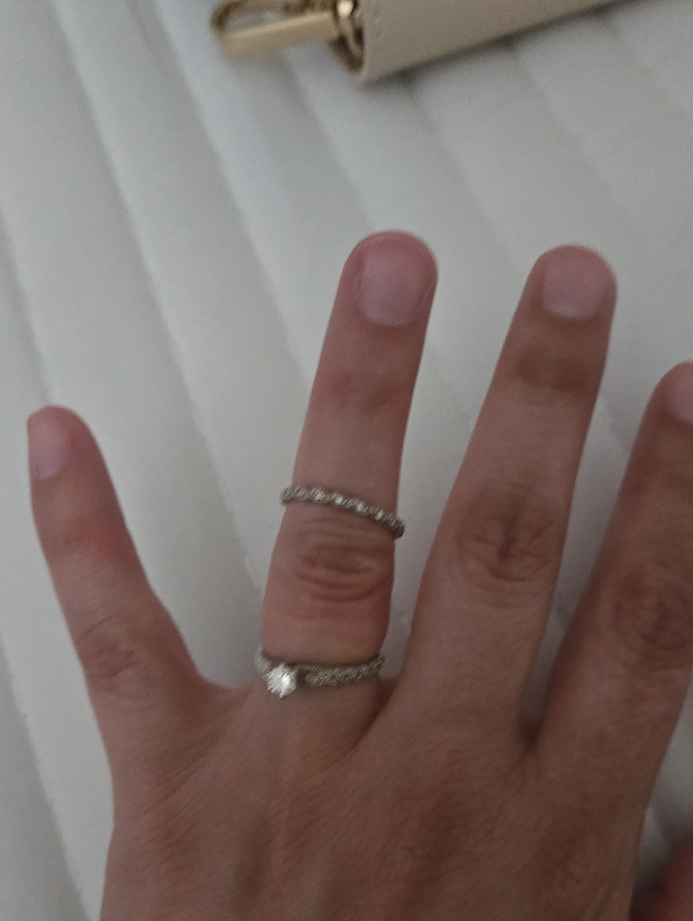 Sterling Silver Cubic Zirconia Stacking Rings - White Silver
